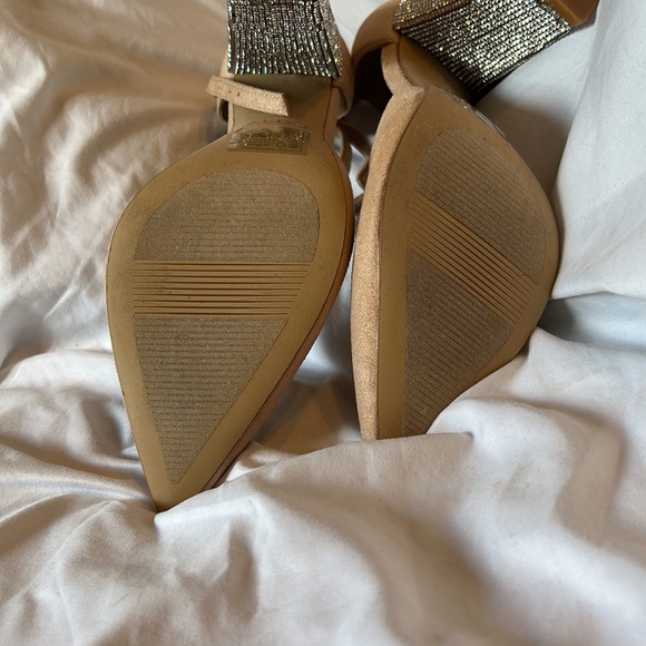 Last Mark Down!! ALDO HEELS TAN with Rhinestones (Bling) size 9 - Picture 6 of 10